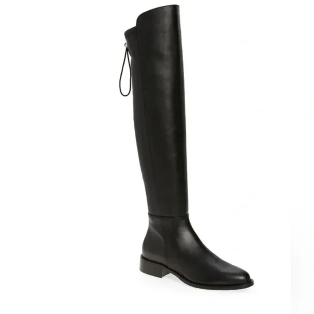 Aquatalia Norina Weatherproof Over The Knee Black Leather Boot 9